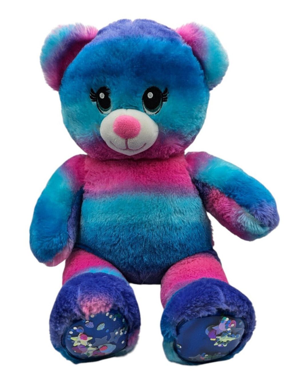 RARE-HTF-16” Build A Bear Ocean Treasures Rare Tie Dye Colorful Plush